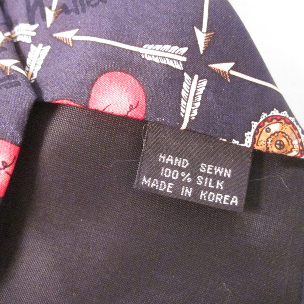NICOLE MILLER Silk Necktie THE LOVE MACHINE Navy - Picture 5 of 8